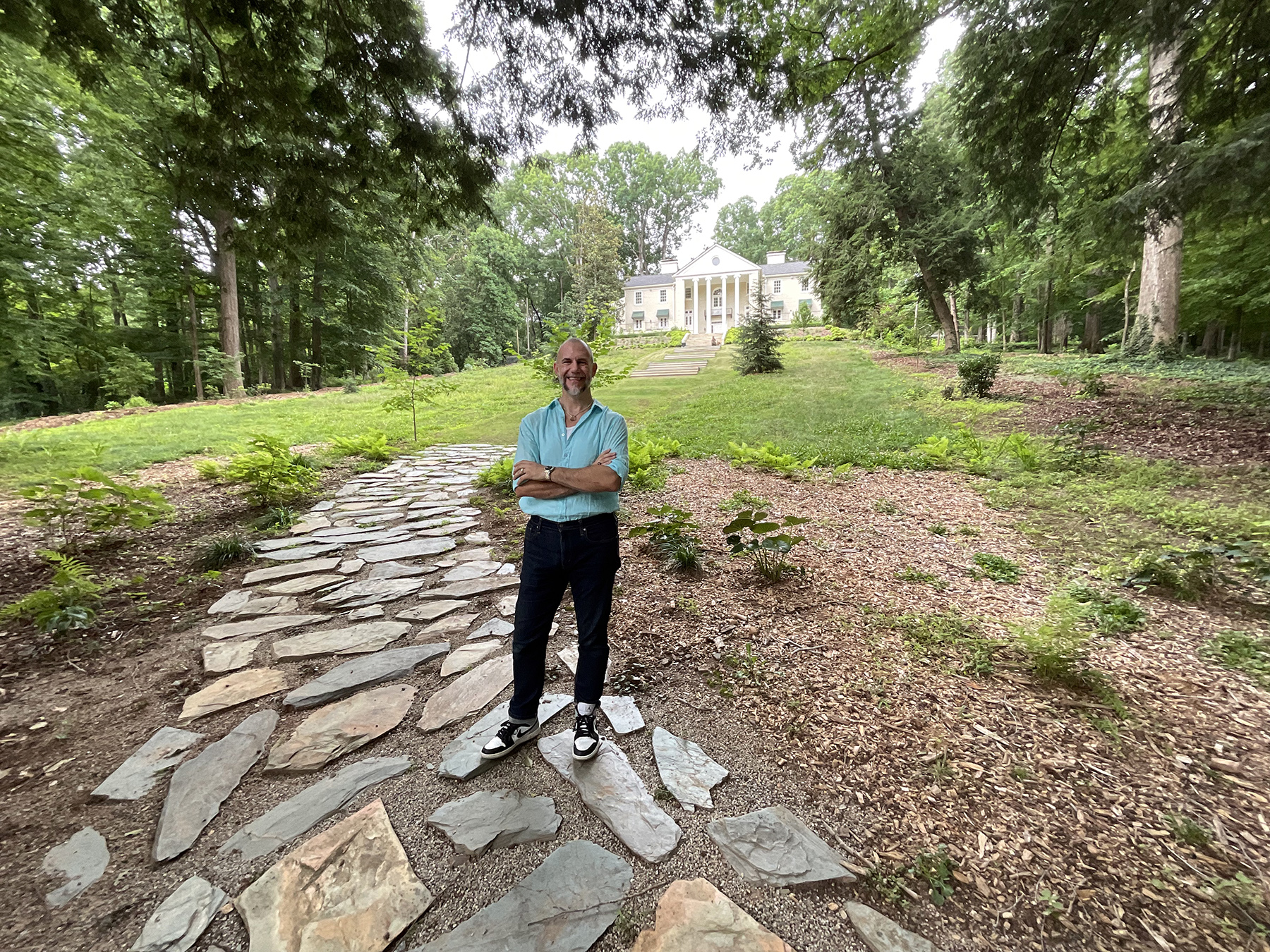 Cator Sparks on the path that leads to the Gardens.